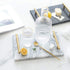 StonePlus Natural Real Marble Tray, Catchall Key Perfume Tray, Serving Tray with Handles for Living Dining Room (Venato Carrara, 11.8Lx7.87W)