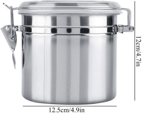 Eboxer Coffee Canister Stainless Steel Airtight Canister for Kitchen with Clear Lid and Sturdy Locking Clamp for Coffee Bean Tea Cereal Sugar Cookie Nut(1100ml)