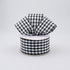 1.5" Wide Gingham Check Wired Ribbon Black & White (10 Yards)