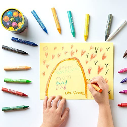 PLAYBEA 18 Colors Jumbo Crayons for Kids Ages 2-4 - Non Toxic Washable Toddler Crayons for Kids Ages 4-8 | Easy To Hold Large Crayons | Crayons for Toddlers Age 1 | Toddler Crayons Ages 1-3