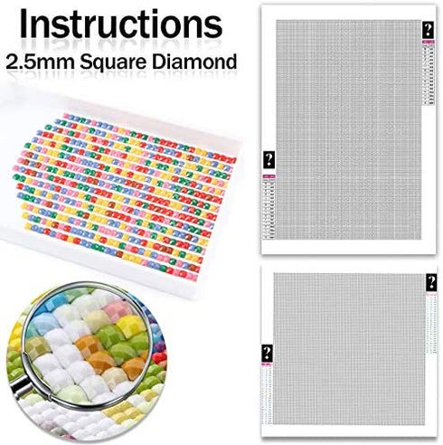 Yomiie 5D Diamond Painting Kits Paint with Diamonds Art DIY Full Round Drill Kits, Embroidery Picture Rhinestone Diamond Crystal Craft Canvas Home Wall Decor - 12X16in or 14x14in