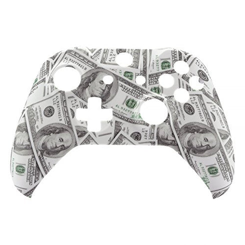 eXtremeRate 100 Cash Money Patterned Faceplate Cover for Xbox One Wireless Controller 1708, Soft Touch Replacement Front Housing Shell Case for Xbox One X & One S Controller - Controller NOT Included