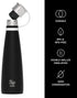 S'ip by S'well Stainless Steel Water Bottle - 15 Oz - Black Chalk - Double-Walled Vacuum-Insulated Keeps Drinks Cold for 24 Hours and Hot for 10 - with No Condensation - BPA-Free
