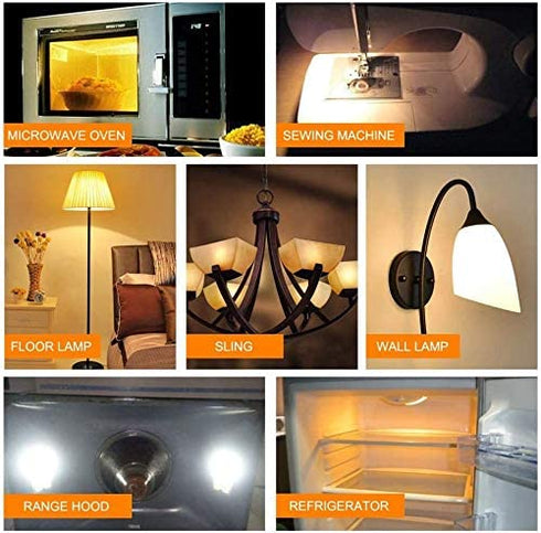 fuda lamp E17 Led Bulb Kei 125V 40W Equivalent Microwave Oven Light Appliance Bulbs Non-Dimmable Warm White 3000K 2 Pack
