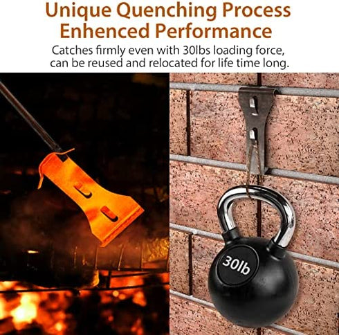 Brick Hook Clips (4 Pack) for Hanging Outdoors, Brick Hangers Fits Standard Size Brick 2-1/4" to 2-3/8" in Height, Heavy Duty Brick Wall Clips Siding Hooks for Hanging No Drill and Nails