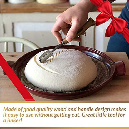 Bread Bakers Lame Slashing Tool -Dough Making Slasher Tools Baking Sourdough Bread Starter Jar Scoring Knife Razor Cutter Slashing Tool Accessories for Cutting Bread Bosses Supplies -Great As A Gift