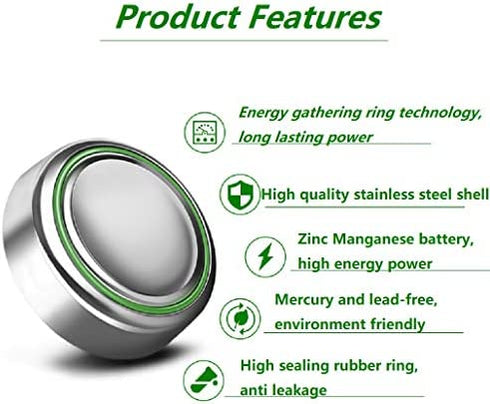 Cotchear 10Pcs AG13 LR44 357A S76E G13 Alkailine Button Cell Battery Batteries1.5V Button Coin Batteries