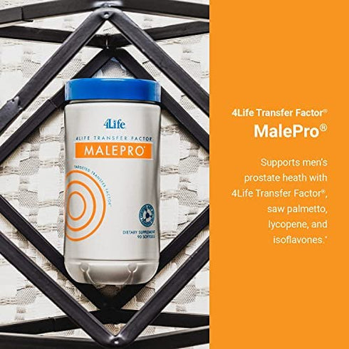 4Life Transfer Factor MalePro - Targeted Prostate Support with Saw Palmetto, Lycopene, and Kudzu - Immune System Support - 90 Softgels