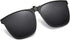 OopsMi Clip On Sunglasses Polarized Unisex Large Lightweight For Prescription Glasses (Black Lens)