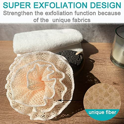 Super Exfoliating Home Spa Weave Loofah Shower Sponge Pouf Mesh Brush - Bath Spa Puff Scrubber Ball - Face Body Poof - Rich Foams Bubble?4.7" Each? Pack of 4