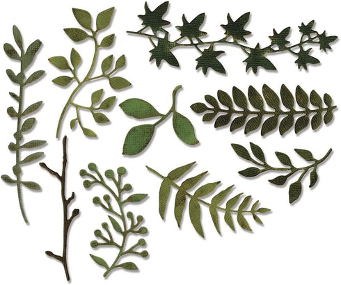 Sizzix 661206 Thinlits Die Set, Garden Greens by Tim Holtz (9/Pack)