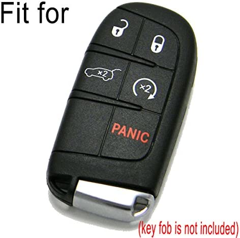 Coolbestda Rubber Smart 5 Buttons Key Fob Cover Remote Case Keyless Protector Jacket for 2018 2019 2020 2021 Jeep Grand Cherokee Compass Dodge Challenger Charger Dart Durango Journey Chrysler 300 200
