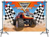 Monster Truck Backdrop Photography Photo Booth Props Children Happy Birthday Banner Supplies Grave Digger Speed Checkered Flag Photo Background Baby Shower Cars Party Decoration 5x3ft Vinyl