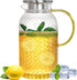 SOUJOY 67 Oz Glass Pitcher, Water Pitcher with Stainless Steel Lid, Heat Resistant Borosilicate Carafe, Ice Tea Pitcher for Homemade Beverage, Milk, Coffee, Serving Wine, Hot/Cold Water
