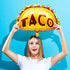 10 Pieces Taco Mylar Balloons Taco Foil Balloons Gold Taco Balloons for Birthday Wedding Baby Shower Mexican Fiesta Theme Party Decoration