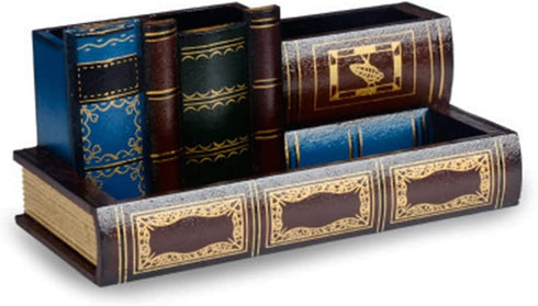 Tosnail Decorative Wooden Pencil Holders Desk Organizer - Library Book Design