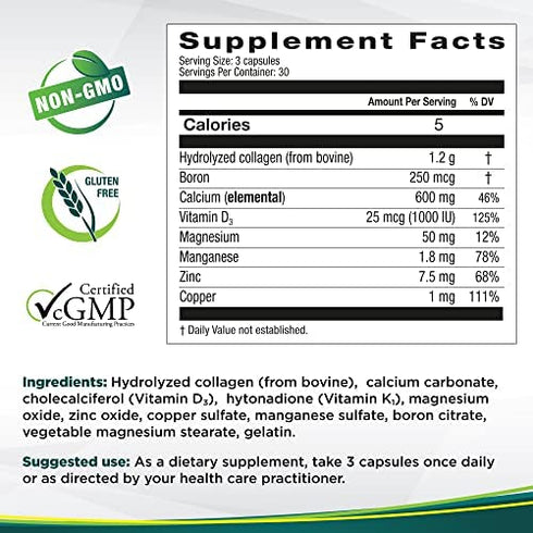 Genacol Bone Health and Joint Support Supplement with Calcium, Boron, Magnesium, Vitamin D3 & Hydrolyzed Collagen | Bone and Joint Supplements for Women and Men (90 Capsules)
