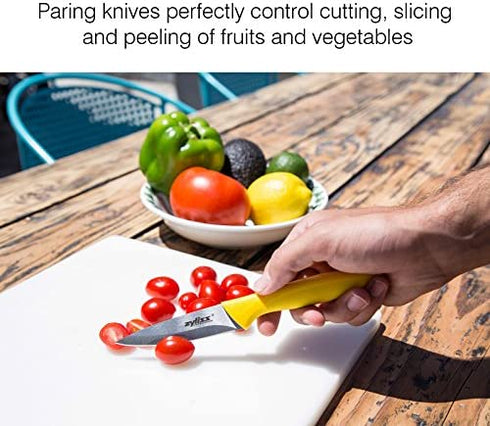 Zyliss 3-Piece Paring Knife Set - Stainless Steel Knife Set - Small Knife Set with Knife Sheaths - Travel Knife Set with Safety Kitchen Blade Guards - Dishwasher & Hand Wash Safe - 3 Pieces