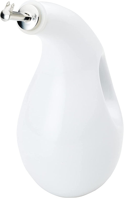 Rachael Ray Ceramic EVOO Oil and Vinegar Dispensing Bottle with Spout, 24 Ounce, White