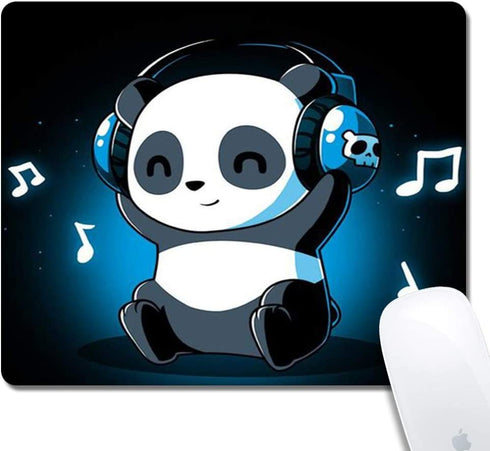 DJ Panda Pattern Mouse Pad - Rolay Up Cute Mouse Pad Non-Slip Keyboard Small Mouse Pad for Gaming Office Working