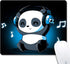 DJ Panda Pattern Mouse Pad - Rolay Up Cute Mouse Pad Non-Slip Keyboard Small Mouse Pad for Gaming Office Working