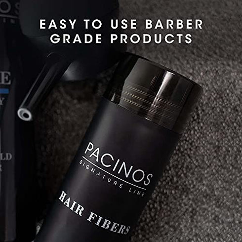Pacinos Hair Fibers (Dark Brown) - Thickening Fibers Achieve Fuller Appearance by Concealing Thinning Hair & Bald Spots, Includes Applicator Pump Nozzle
