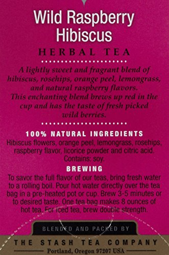 Stash Tea Wild Raspberry Hibiscus tea - 20 Count (Pack of 1)
