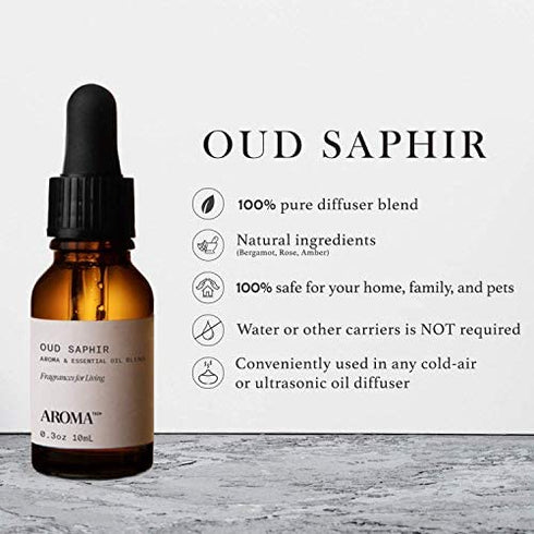 AromaTech Oud Saphir for Aroma Oil Scent Diffusers - 10 Milliliter