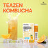 Teazen Kombucha Tea, Zero Sugar, Sparkling Fermented Powdered Mix Beverage from Korea, Live Probiotics & Prebiotics, 10 Sticks, 1.76oz (Citron)