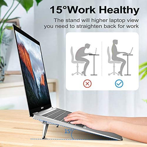 ZELMINE Computer Keyboard/Calculator/Laptop Stand, Portable Anti-Slip, Zinc Alloy,Keyboard Stands Compatible with MacBook Air/Pro, Lenovo, Dell XPS, HP, 10-15.6 Inches Laptops and Keyboards?Grey?