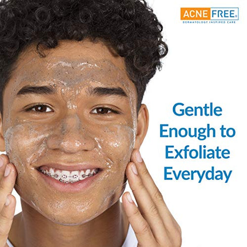 Acne Free Blackhead Removing Scrub with Salicylic Acid, Charcoal, and Jojoba, Exfoliates Skin, Fragrance-Free, Formulated for Acne-Prone Skin, Maximum Strength, 5 Ounce