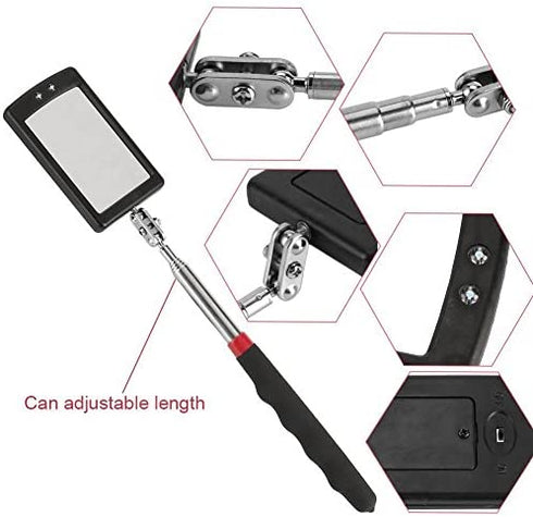 Telescopic Inspection Mirror.Diabetic Mirror for feet.360 Rotating lamp Inspection Mirror, Mechanics Mirror, Inspection Mirror, car Inspection Mirror .Mechanics Mirror on a Stick