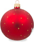 BestPysanky Rooster in Winter Village on Red Glass Ball Christmas Ornament