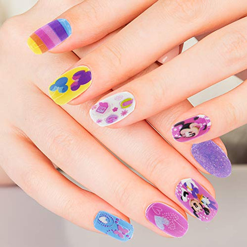 Disney Minnie Mouse - Townley Girl 48 Pcs Press-On Nails Artificial False Nails Set for girls, kids with Pre-Glue Full Cover Acrylic Nail Tip Kit, Ages 6+ for Parties, Sleepovers & Makeovers