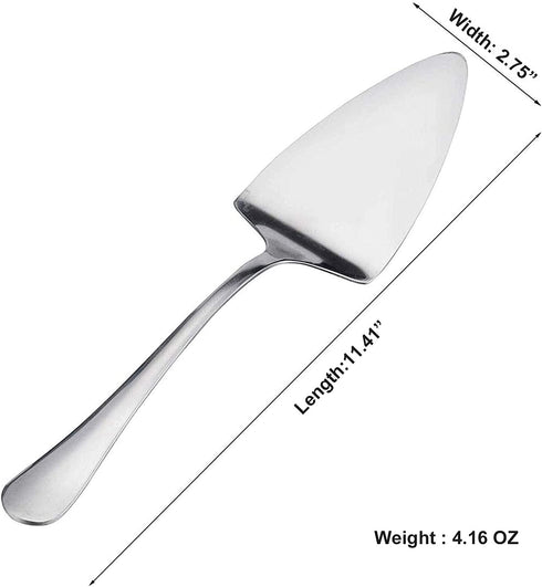 KSENDALO Wide Pie Servers Set of 5, 10.63" Stainless Steel Cake Servers, Cake Pizza Cutter Tart Dessert Slicer for Party, Silver