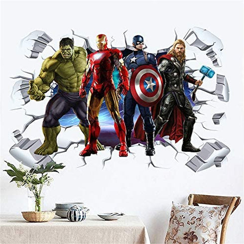 ZI XIN Superhero Wall Stickers Avengers Wall Decals Excellent Vinyl Wall Decor for Boys Room Living Room ( Size 35.4 x 23.6 inch)