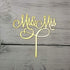 Mr and Mrs Cake Topper, Bride And Groom Sign Wedding Engagement Cake Toppers Decorations (Mirror Gold Acrylic)