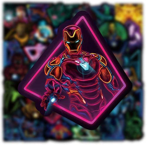 Laptop Skin Noctilucent Marvel Avengers Stickers Superhero-100Pcs Comic Dark Waterproof Graffiti Stickers Water Bottle Vinyl Sticker Decals to Teens Boys Girls Adults (Laptop Skin)