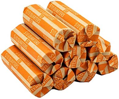 Quarter Flat Striped Coin Wrappers, Bundle of 100