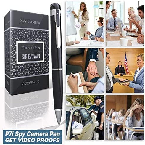 SIRGAWAIN Hidden Spy Camera Pen 1080p - Nanny Camera Spy Pen Full HD Loop Recording or Picture Taking - Wireless Hidden Security Cam with Wide Angle Lens, Discrete Rechargeable