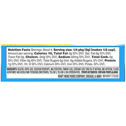 Jell-O Sugar Free Gelatin Variety, Black Cherry, Raspberry, Lemon, Lime, Strawberry, Cherry, 0.3 oz Boxes (Pack of 6) with By The Cup Mood Spoons
