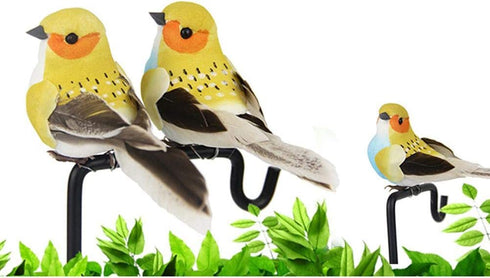 Artificial Bird Ornaments 12Pcs Cute Artificial Feather Bird Colorful Simulation Foam Bird for Crafts, Christmas Tree and Seasonal Displays and Wreaths