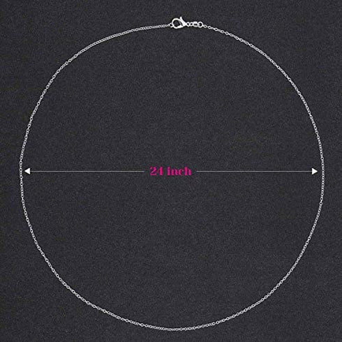 Selizo 30 Pack Jewelry Making Chains Necklace Chain Bulk Silver Plated Necklace Chains for Necklace Jewelry Making, 1.2 mm (24 Inches)