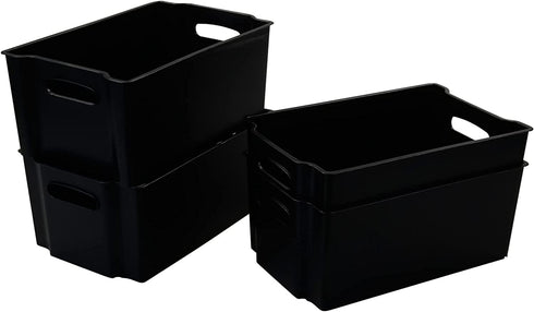 Yubine Pantry Stackable Organizer Bin, Plastic Freezer Storage Box, Set of 6