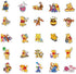 Winnie The Pooh Sticker Pack Waterproof Vinyl Stickers for Water Bottles Skateboard Stickers for Teens Laptop Stickers Motorcycle, Bicycle, Graffiti Patches Decal 50 Pcs