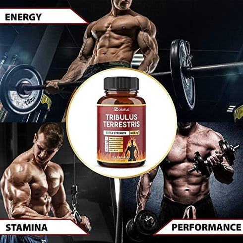 Tribulus Terrestris, 8650mg Per Capsule, High Potency with Ashwagndha, Panax Ginseng, Saw Palmetto, Maca, Shilajit. Boost Energy, Mood, Stamina & Performance, for Men & Women, 3 Months Supply.