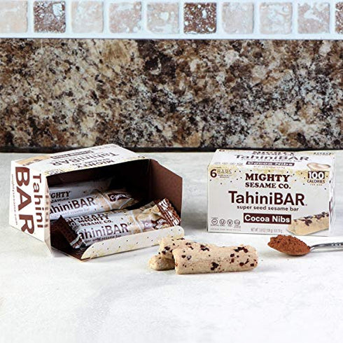 Mighty Sesame TahiniBars With Cocoa Nibs (2 Pack, Total 12 Bars )