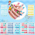 384 Pieces Kids Press on Nails Mini False Nails with Designs Press on Nails for Kids Stick on Short Fake Nails for Christmas Nail, 16 Boxes (Mermaid, Shell)