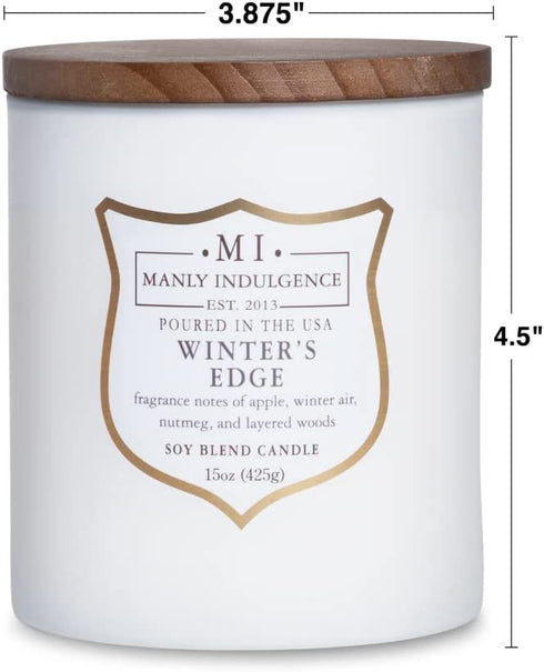 Manly Indulgence Winter's Edge Scented Jar Candle, Medium, Grey