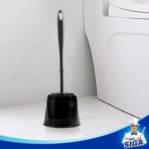 MR.SIGA Toilet Brush with Holder, Pack of 3, Black